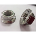 stainless steel 304, 316 flange head nut, hex flange nut with serration
